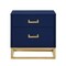Homeroots 20" Gold And Dark Blue End Table With Two Drawers 544085 - alternate 4