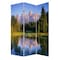 Homeroots 72" Blue And Green Canvas Folding Three Panel Screen Room Divider 274633 - alternate 3