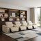 Homeroots 175" Beige Italian Leather Reclining Metal USB Sofa 720411 - alternate 3