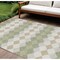Homeroots 10' X 14' Artichoke Green Ivory And Beige Geometric Washable Indoor Outdoor Area Rug 597865 - alternate 1
