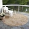 Homeroots 8' Copper And Beige Round Abstract Washable Indoor Outdoor Area Rug 605544 - alternate 2