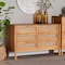 Baxton Studio Jenn Golden Brown Wood Japandi 6-Drawer Dresser with Distressed-Finished Rattan 253-13948-ZORO - alternate 5