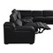 Homeroots 169" Black Italian Leather Reclining USB Sofa 632886 - alternate 2