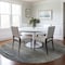 Homeroots 8' Granite Gray Round Striped Washable Indoor Outdoor Area Rug 608475 - alternate 5