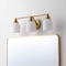 Jonathan Y Lydia 24" 3-Light Farmhouse Cottage Metal LED Vanity Light with Frosted Glass Shades, Brass Gold JYL7551B - alternate 3
