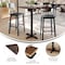 Flash Furniture 30" x 24" Tabletop, Seamless Surface Technology, Dark Brown with 22x22 Black Bar Height X-Base ST-REC2430-WBR-T2222B-GG - alternate 4