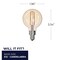 Bulbrite 25w G16 Dimmable (E12) Candelabra Scrw Bse LED Filament Lght Bulb in Amber, Antique thread, 2100K, 2PK 861409 - alternate 6