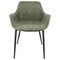 Leisuremod Markley Modern Leather Dining Arm Chair with Metal Legs, Olive Green EC26G - alternate 3