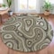 Homeroots 8' Gray And Ivory Round Geometric Washable Indoor Outdoor Area Rug 631385 - alternate 3