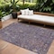 Homeroots 9' X 12' Eggplant Terra Cotta And Green Floral Washable Indoor Outdoor Area Rug 605269 - alternate 1