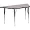 Flash Furniture Trapezoid Activity Table, Chrome, Laminate, Particleboard, Steel, Grey XU-A3060-TRAP-GY-T-A-GG - alternate 1