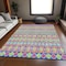 Homeroots 5' X 8' Blush Blue And Lime Green Quatrefoil Washable Indoor Outdoor Area Rug 583205 - alternate 5