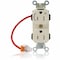 Leviton Straight Blade Receptacle, 5-15R, 15 A, 125V AC, Self-Grounded MT562-1CT - alternate 1