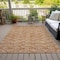 Homeroots 9' X 12' Terra Cotta Copper And Beige Geometric Washable Indoor Outdoor Area Rug 583400 - alternate 5