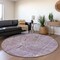 Homeroots 8' Purple And Ivory Round Geometric Washable Indoor Outdoor Area Rug 594805 - alternate 4