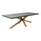 Homeroots 95" Gray and Natural Faux Concrete and Solid Wood Cross Leg Base Dining Table 623360 - alternate 4