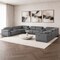 Homeroots Battleship Gray Leather Modular U Shaped Twelve Piece Corner Sectional With Console 643939 - alternate 2
