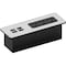 Kable Kontrol Flush Mount Desktop & Bedside Power Strip, 2 USB-A & 2 USB-C Ports, Black/Silver Finish Face Plate KK-DM-BK-C-KIT-S - alternate 1