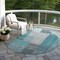Homeroots 8' Teal Blue Aqua And Gray Round Striped Washable Indoor Outdoor Area Rug 581715 - alternate 3
