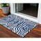 Homeroots 3' X 5' Navy Blue And Ivory Animal Print Washable Indoor Outdoor Area Rug 600630 - alternate 1