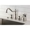 Kingston Brass Double-Handle Widespread Kitchen Faucet with Brass Sprayer, Polished Nickel KB1796BPLBS - alternate 6