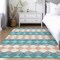 Homeroots 3' X 5' Teal Blue Gray And Copper Geometric Washable Indoor Outdoor Area Rug 597926 - alternate 3