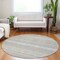 Homeroots 8' Ivory Round Striped Washable Indoor Outdoor Area Rug 576953 - alternate 3