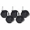 Lorell Dual-Wheel Casters Set, 1.97" Diameter, Black, PK5 LLR33446 - alternate 2