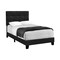 Monarch Specialties Bed, Twin Size, Upholstered, Bedroom, Frame Only, Youth, Teen, Juvenile, Black Velvet, Transitional I 5924T - alternate 2
