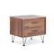 Homeroots 18" Brown Two Drawers Metal Nightstand 286438 - alternate 1