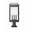 Z-Lite Hartwell 4-Light Outdoor Pier Mounted Fixture, 10 in W x 24.75 H, Sand Black 5019PHBR-533PM-BK - alternate 2