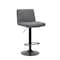 Homeroots Set of Two Gray and Black Fabric and Metal Low Back Adjustable Height Bar Chairs, 2PK 555044 - alternate 3