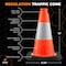 Xpose Safety Traffic Safety Cone, 12 in, PVC, 6 in Reflective Collar, Orange, 4 pk OTC12-4-4-X-S - alternate 4