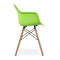 Homeroots Green And Natural Heavy Duty Plastic And Solid Wood Dining Arm Chair 520281 - alternate 3