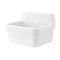 Kingston Brass 24" Ceramic Single Bowl Wall Mount Kitchen Sink with Strainer, White/Brushed Brass KGPKWS2419177 - alternate 3
