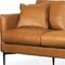 Homeroots 86" Tan Leather Sofa And Toss Pillows With Black Legs 607327 - alternate 4