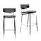Homeroots Set of Two 26" Black Faux Leather and Steel Low Back Counter Height Bar Chairs, 2PK 555734 - alternate 1