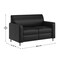 Flash Furniture Agent Black LeatherSoft Reception Loveseat with Right Side Charging Bank, Includes 2 Outlets, 2USB BT-827U-2-BK-CHR-GG - alternate 3