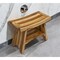 Homeroots 24" Natural Teak Rectangular Shower Bench With Shelf 376728 - alternate 5