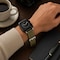 Elegani Leather Band Compatible with Apple Watch 38mm, Green, Silver, Black, Yellow Gold, Rose Gold Buckle LSCHPAM-GRN-38 - alternate 2