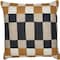 Homeroots 20" Beige Ivory And Navy Blue Check Throw Pillow Cover 714219 - alternate 1