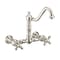 Whitehaus Collection Vintage III Plus Wall Mount Faucet with a  Long Traditional Swivel Spout, and Solid Brass Side Spray WHKWCR3-9402-NT-PN - alternate 2