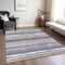 Homeroots 9' X 12' Purple Ivory And Beige Striped Washable Indoor Outdoor Area Rug 598924 - alternate 2