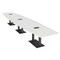 Skutchi Designs Hexagon Conference Table With Power, 48 in W, 216 in L, White HAR-HEX.IR-48X216-DOU.BK-WA7976-EBLK - alternate 1