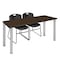 Regency Kee Training Table W/ 2 Zeng Chairs, 66 in W, 24 in L, Neo Walnut MT6624NWBPCM44BK - alternate 1