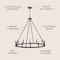 Jonathan Y Oberto 36" 12-Light Iron Classic Industrial Ring LED Chandelier, Oil Rubbed Bronze JYL7497A - alternate 5