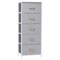 Homeroots 18" Gray and White Steel and Fabric Five Drawer Chest 484685 - alternate 1