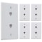 Newhouse Hardware White 1-Gang Telephone Data Jack Wall Plate, 6P4C, for RJ11 Telephone Cables, Double Port, 5PK D2PHP-WH-05 - alternate 1