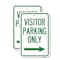 Signmission Reserved Parking Sign Visitor Parking Only With Right , 12'' X 18'', Heavy Gauge Aluminum, 2PK A-1218-2PACK-23020 - alternate 1