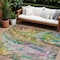Homeroots 9' X 12' Green Gold And White Abstract Washable Indoor Outdoor Area Rug 577942 - alternate 1